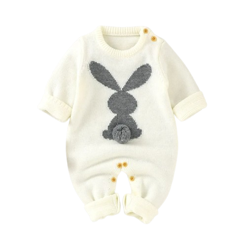 The Alex - Baby Rabbit Knitted Romper Long Sleeve Crew Neck Newborn Boy Girl Outfit
