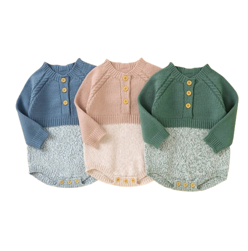 The Eddie - Unisex Baby Knit Long Sleeve Romper Spring Autumn Winter One Piece Outfit