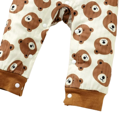 The Inigo - Baby Boy Bear Print Long Sleeve Romper Spring Autumn One Piece Outfit