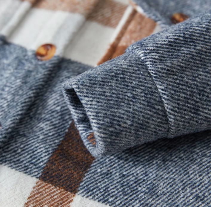 The Jalen - Baby Unisex Grey Lapel Long Sleeve Plaid Print Flannel Jacket Shirt