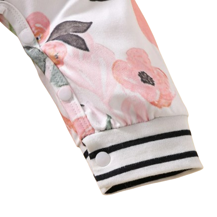 The Claire - Baby Girl Floral Stiped Long Sleeve Jumpsuit