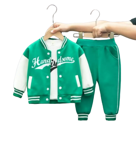 The Koen - Baby Boy 3pcs Set Baseball Coat + T-Shirt + Pants