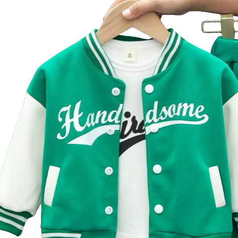 The Koen - Baby Boy 3pcs Set Baseball Coat + T-Shirt + Pants