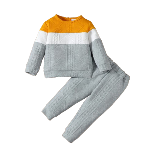 The Nathaniel - Baby Boy Colour Block Hoodie + Pants