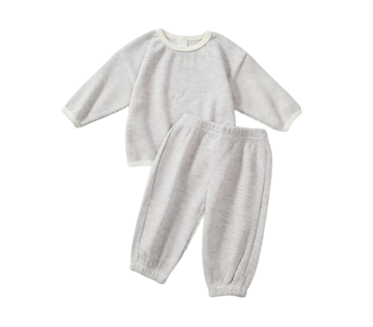 The Neriah - Baby Boy Spring Autumn Cotton Waffle Shirt & Pants Set Casual Infant Outfit