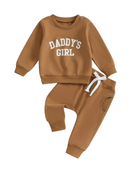 The Sydney - Baby Girl Daddy's Girl Print Sweatshirt + Pants