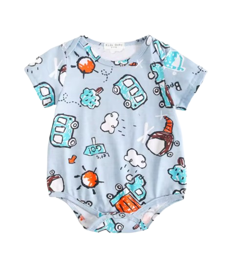 The George - Baby Unisex Short Sleeve Cute Cartoon Romper