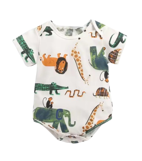 The George - Baby Unisex Short Sleeve Cute Cartoon Romper