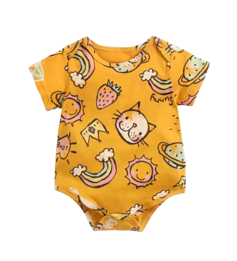 The George - Baby Unisex Short Sleeve Cute Cartoon Romper