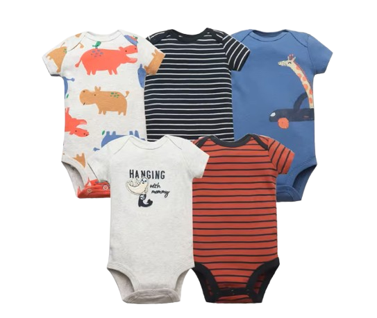 The Max - Baby Unisex 5pcs Cartoon Print Rompers C