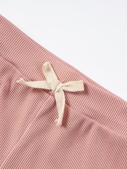 The Remi - Baby Girl Solid Casual Short Sleeved + Shorts