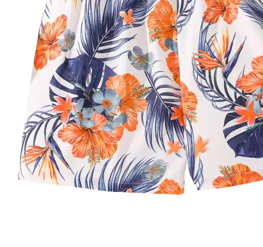 The Cecilia - Baby Girl Orange Asymmetrical Sling And Printed Short Pastoral Style Casual Dress