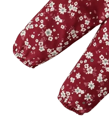 The Andrea - Baby Girl Rabbit Print Bow Front Pullover & Floral Print Pants & Headband