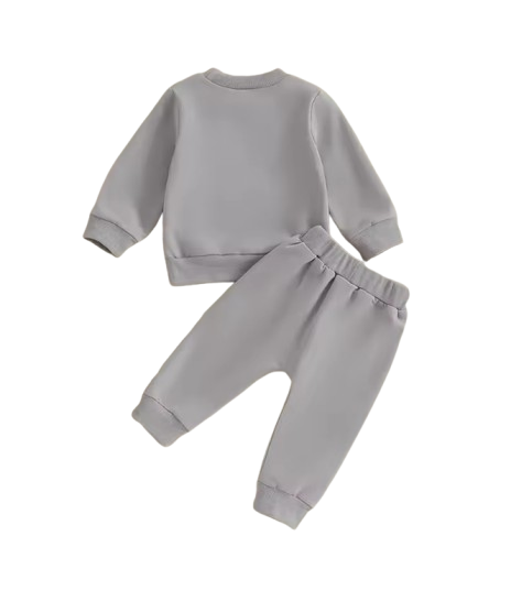 The Marcus - Baby Boy "Mama's Boy" Embroidered Letter Crewneck Sweatshirt + Casual Pants