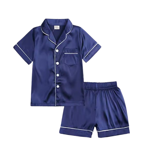 The Kaden - Baby Unisex Plain Colour Silk Satin Top + Pant Long Sleeve Solid Silky Pajamas