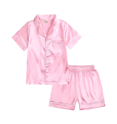 The Kaden - Baby Unisex Plain Colour Silk Satin Top + Pant Long Sleeve Solid Silky Pajamas