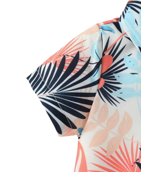 The Casey - Baby Boy Plant Print Casual Tops + Solid Colour Shorts