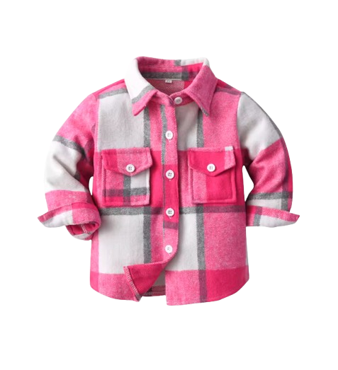 The Francis - Baby Boy Rose Pink Plaid Long Sleeved Shirt Button Casual Tops