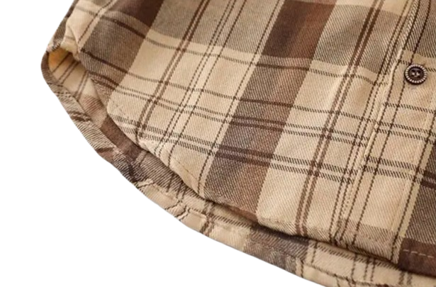The Esteban - Baby Boy Light Brown Plaid Long-Sleeved Tops Jacket Shirt