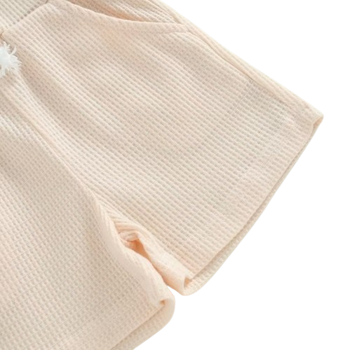 The Sylas - Baby Boy Short Sleeve Letter Print Tops + Solid Color Drawstring Shorts
