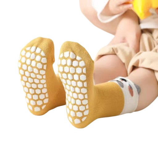 The Cassius - Baby Unisex 4 Pairs Anti-Slip Dot Floor Socks Panda Pattern Mid-Calf Walking Socks