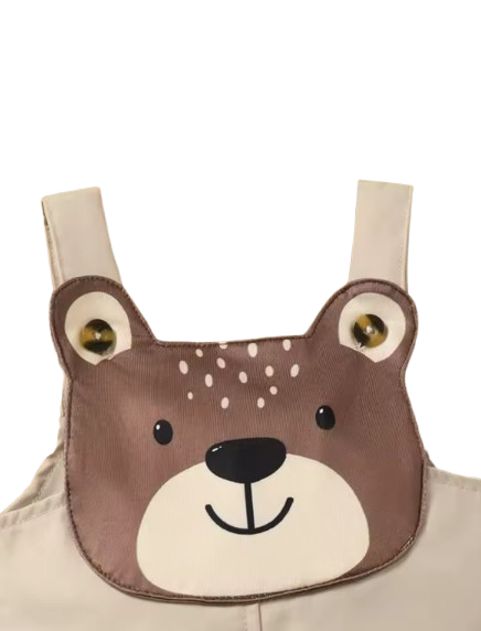 The Kason - Baby Boy 3‑Piece Outfit Set - Bear Print Romper, Polo Shirt & Hat | Soft Spring/Summer Clothing