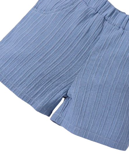 The Kolter - Baby Boy Woven Jacquard Short Sleeve Shirt & Matching Shorts | Casual Summer Outfit