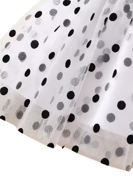 The Allie - Toddler Girls Blue Polka Dot Chiffon Dress Flying Sleeve Summer Dress
