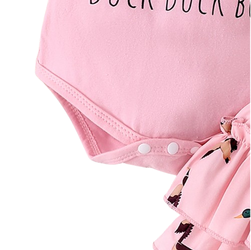 The Goldie - Newborn Baby Girl Bird Print Short Sleeve Top Shorts Headband Set 3PCS