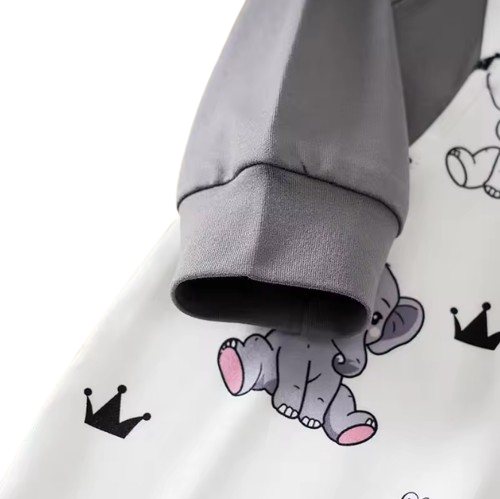 The Memphis - Newborn Baby Boy Elephant Print Suspender Romper Long Sleeve Outfit
