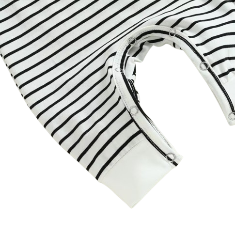 The Layne - Newborn Baby Boy Contrast Stripe Romper Short Sleeve Summer Outfit