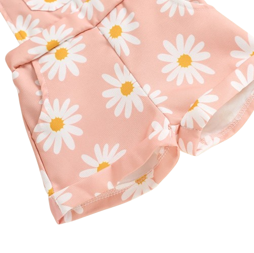 The Keira - Baby Girl 2PCS Floral Romper & Suspender Shorts Summer Outfit Set