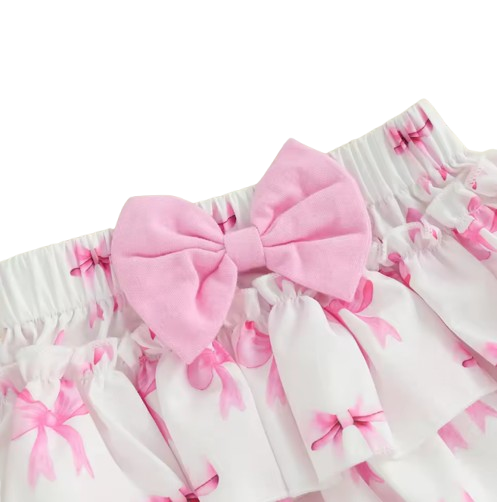 The Lexi - Baby Girl 3PCS Bow Embroidered Romper Shorts & Headband Summer Outfit