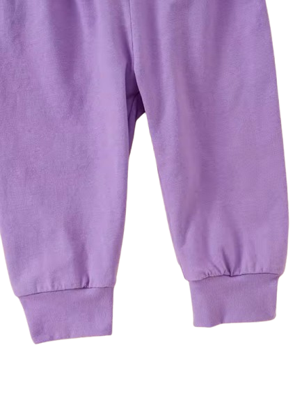 The Indie - Baby Girl 3PCS Purple Elephant Bodysuit Pants & Hat Outfit Set