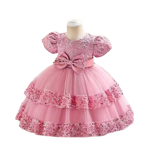 The Lyric - Girls Cotton Bow Party Dress Short Sleeve Summer Bridesmaid Dress