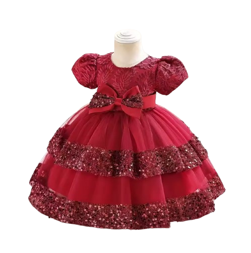 The Lyric - Girls Cotton Bow Party Dress Short Sleeve Summer Bridesmaid Dress