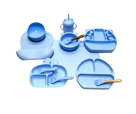 The Blake - Baby Silicone Feeding Set Suction Bowl Spoon & Fork Weaning Tableware