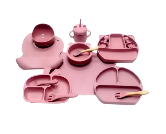 The Blake - Baby Silicone Feeding Set Suction Bowl Spoon & Fork Weaning Tableware