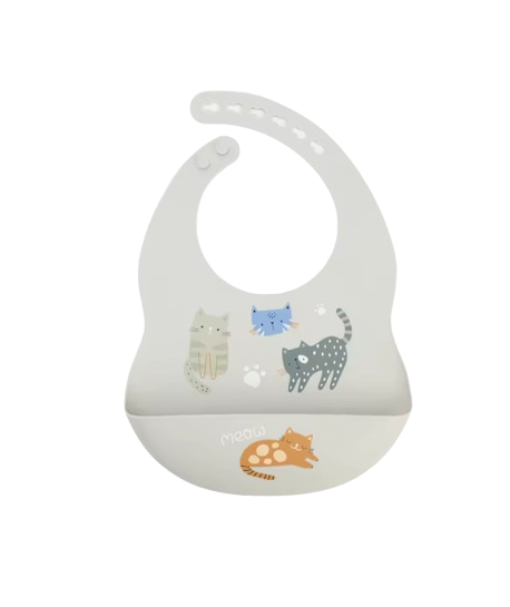 The Vesper - Baby Silicone Bib Waterproof Adjustable Cartoon Feeding Bib with Food Catcher 1PC