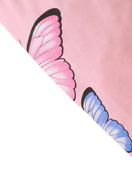 The Kensley - Baby Girl 2-Piece Butterfly Print Top and Pants Set, Spring Autumn