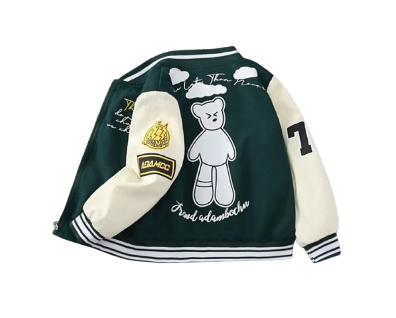 The Enoch - Baby Boy Bear Print Jacket, Lightweight Kids Windbreaker Coat