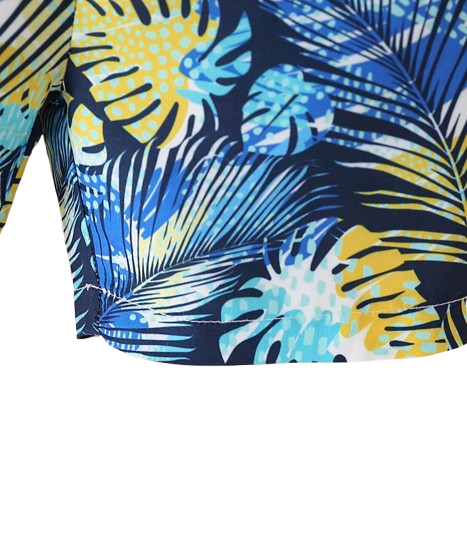 The Magnus - Baby Boy Summer 2-Piece Yellow Tank Top and Tropical Print Shorts Set