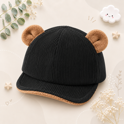 The Boden - Baby Corduroy Bear Ear Hat, Adjustable Unisex Cap