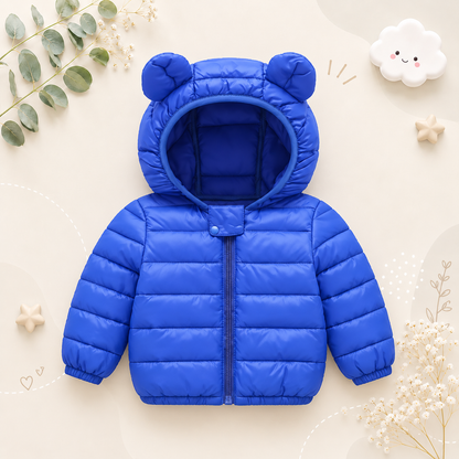 The Bruno - Baby Hooded Winter Jacket, Lightweight Warm Zipper Coat for Kids