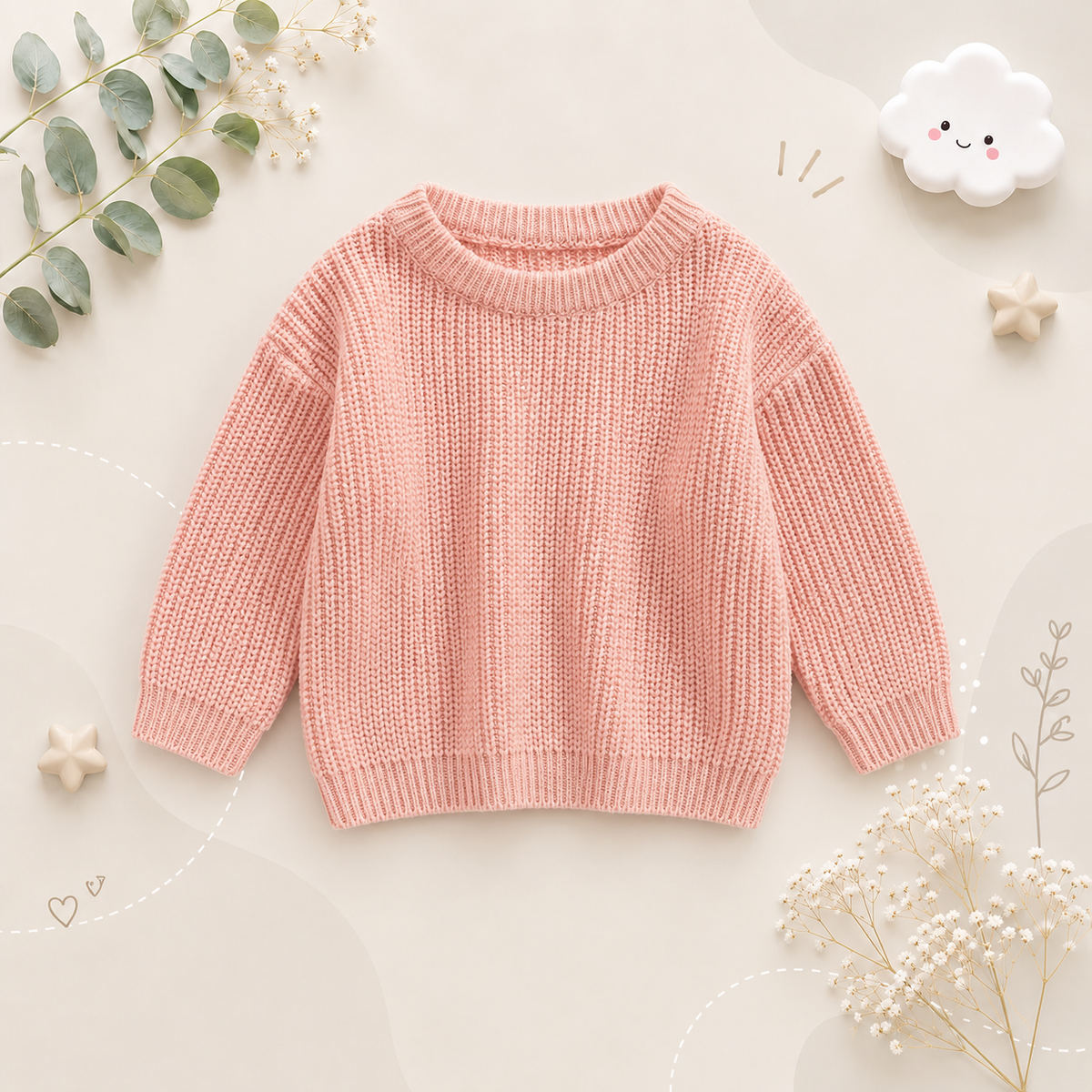 The Penny - Baby Unisex Knitted Sweater, Long Sleeve Autumn Winter Pullover