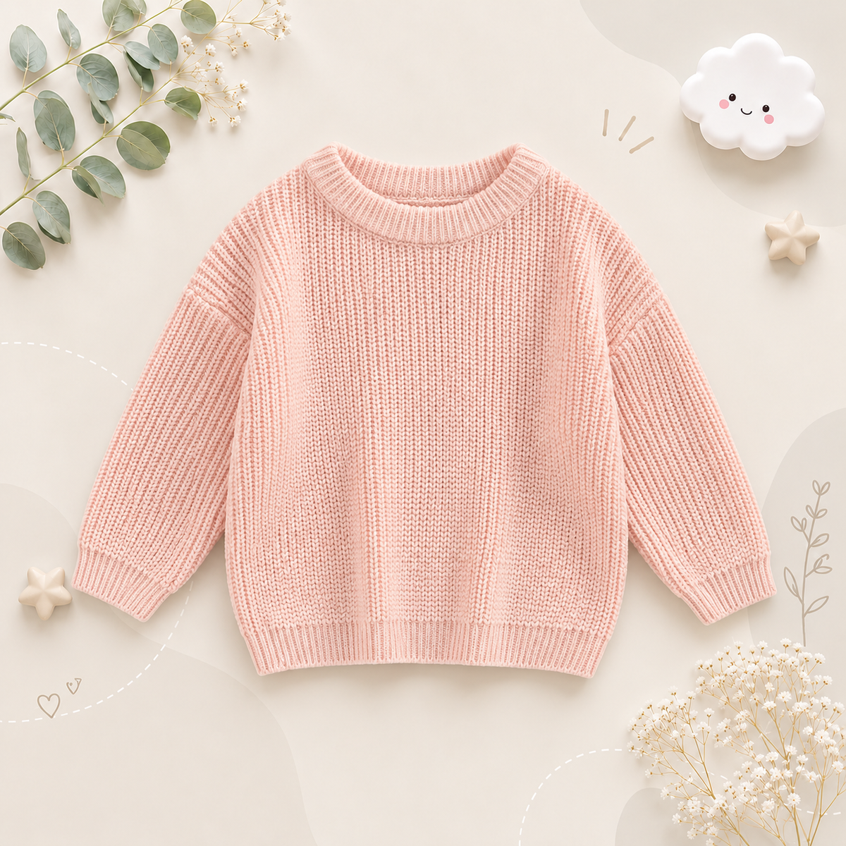 The Penny - Baby Unisex Knitted Sweater, Long Sleeve Autumn Winter Pullover