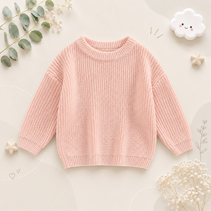 The Penny - Baby Unisex Knitted Sweater, Long Sleeve Autumn Winter Pullover