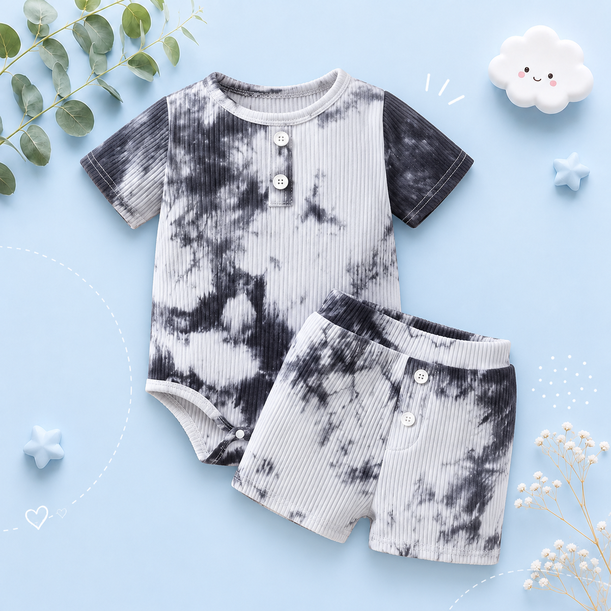 The Mustafa - Baby Boy Summer 2-Piece Casual T-Shirt and Shorts Set