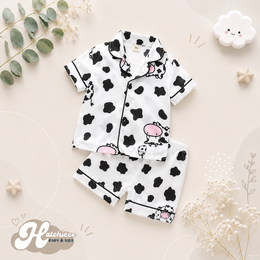 The Gale - Baby Unisex Cute Print Pajamas Set - Cow Print