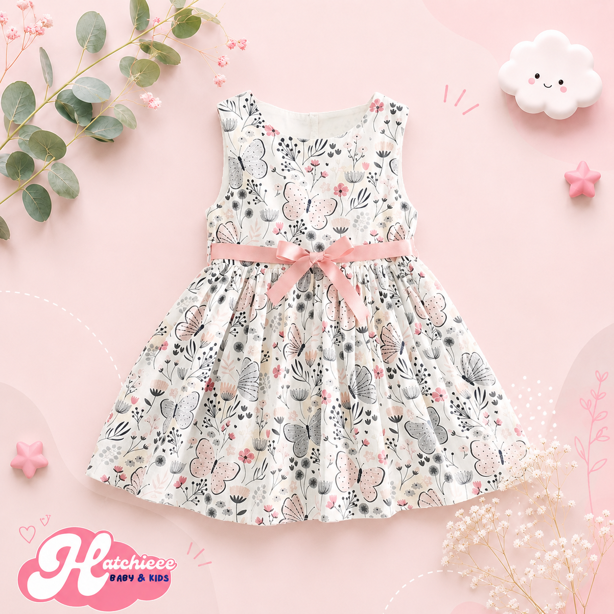 The Angel - Sleeveless Butterfly Design Princess Dress